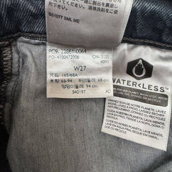 Levi's Wedgie Icon Button Fly Ankle Denim Jeans Women 27 Black High Rise Stretch - Picture 13 of 16